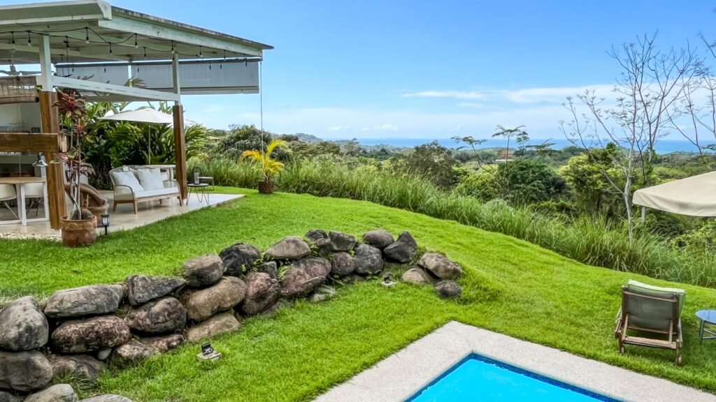 Oceanview White Villa Pool and Lateral View