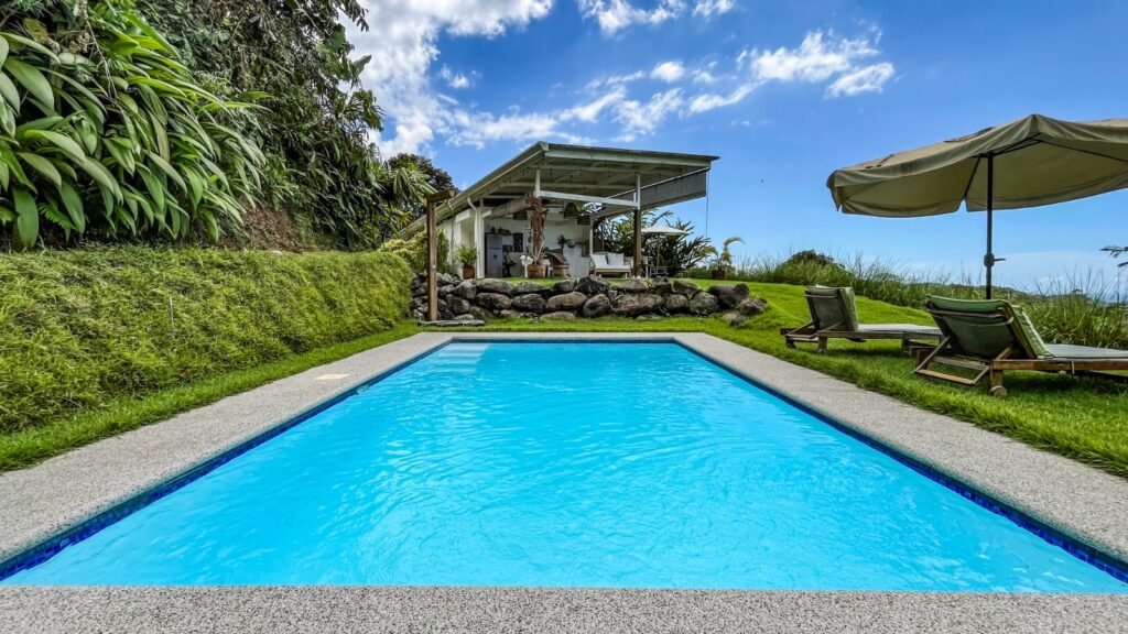 Oceanview White Villa pool